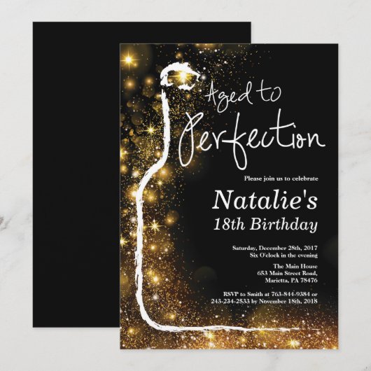 18e verjaardag uitnodiging. Leeftijd tot perfectie Kaart (Voorkant / Achterkant)
