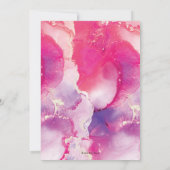 18e Verjaardag Uitnodiging roze Abstracte Waterver (Achterkant)