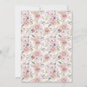 18e verjaardag uitnodiging roze bloemen (Achterkant)