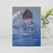 18e verjaardag uitnodiging Verjaardagsfeest Foto j (Staand voorkant)