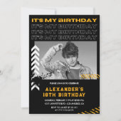 18e verjaardag uitnodigingen Mannen Fotospray verf (Voorkant)