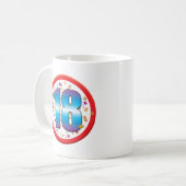 18e verjaardag v2 koffiemok (Voorkant links)