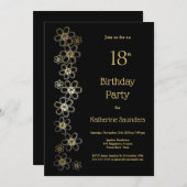 18e verjaardag van Black and Gold Kaart (Voorkant / Achterkant)