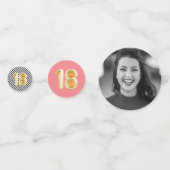 18e verjaardag van de ballon van Birthday Pink Gol Confetti (Voorkanten)
