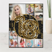 18e verjaardag van de Leopard-pagina Gold-ballonne Kaart (Voorkant)