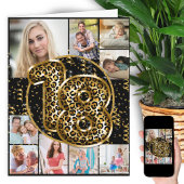 18e verjaardag van de Leopard-pagina Gold-ballonne Kaart