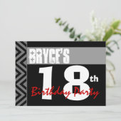 18e verjaardag van de moderne zwarte rode V01 Kaart (Staand voorkant)