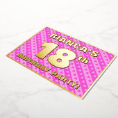 18e verjaardag van de opstand - vuurroze harten en folie uitnodiging (Gedraaid)