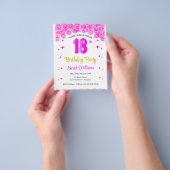 18e verjaardag van de roze uitnodiging flyer (Hand)