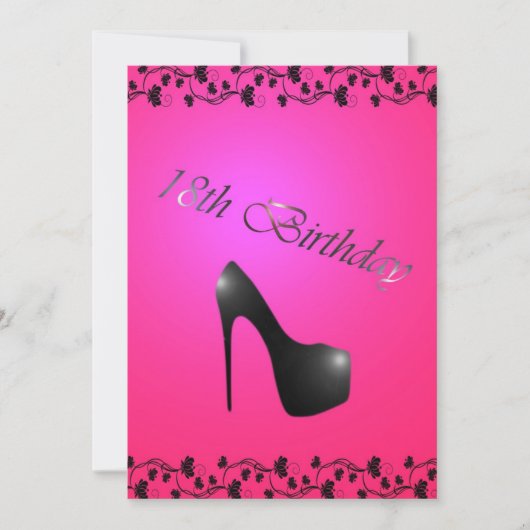 18e verjaardag van de uitnodiging voor meisjes (Voorkant)