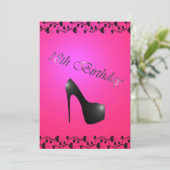 18e verjaardag van de uitnodiging voor meisjes (Staand voorkant)