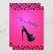 18e verjaardag van de uitnodiging voor meisjes (Voorkant / Achterkant)