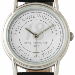 18e verjaardag van de verjaardag met Naam, Leeftij Horloge