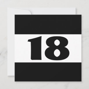 18e verjaardag van de Zwarte en Witte Moderne W853 Kaart