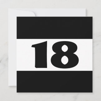 18e verjaardag van de Zwarte en Witte Moderne W853 Kaart