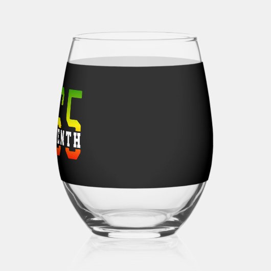 18e verjaardag van de Zwarte Vrijheid Wijnglas Zonder Voet (Links)