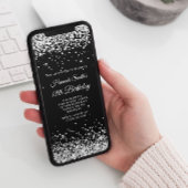 18e verjaardag van Glittery Silver en Black Kaart