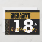 18e verjaardag van het moderne goud en zwart 2B7 Kaart (Voorkant)
