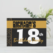 18e verjaardag van het moderne goud en zwart 2B7 Kaart (Staand voorkant)