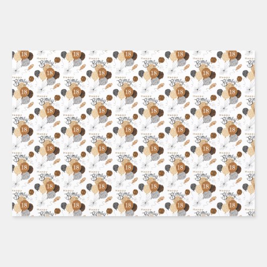 18e verjaardag van Leopard Tiger Animal Print ball Inpakpapier Vel (Voorkant)