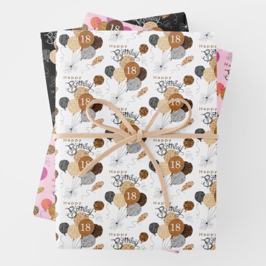 18e verjaardag van Leopard Tiger Animal Print ball Inpakpapier Vel (In situ)