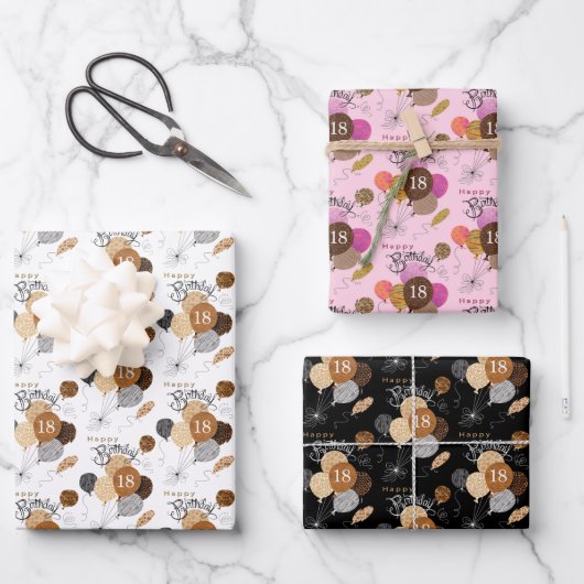 18e verjaardag van Leopard Tiger Animal Print ball Inpakpapier Vel (Voorkant)