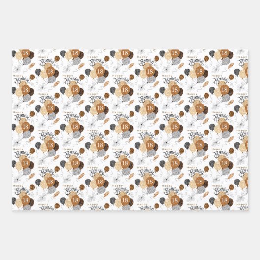 18e verjaardag van Leopard Tiger Animal Print ball Inpakpapier Vel (Voorkant)