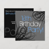 18e verjaardag van uitnodigingen (Voorkant / Achterkant)