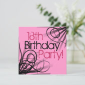 18e verjaardag van uitnodigingen (Staand voorkant)