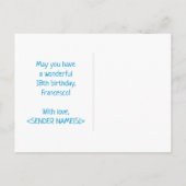 18e verjaardag: Vet, Vun, eenvoudig, regenboog 18 Briefkaart (Achterkant)