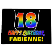 18e verjaardag: Vet, Vun, eenvoudig, regenboog 18 Groot Cadeauzakje (Voorkant)