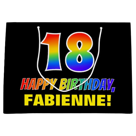 18e verjaardag: Vet, Vun, eenvoudig, regenboog 18 Groot Cadeauzakje