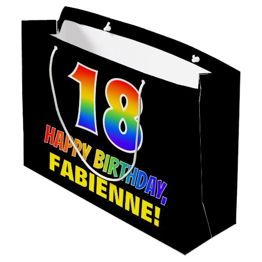 18e verjaardag: Vet, Vun, eenvoudig, regenboog 18 Groot Cadeauzakje (Achterkant Gekanteld)