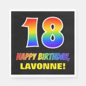 18e verjaardag: Vet, Vun, eenvoudig, regenboog 18 Servet (Voorkant)