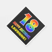 18e verjaardag: Vet, Vun, eenvoudig, regenboog 18 Servet (Hoek)