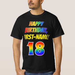 18e verjaardag — Vet, Vun, Regenboog 18, Eigen n T-shirt