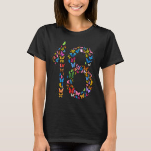 18e verjaardag vlinders 18 jaar oud meisjes Butte T-shirt