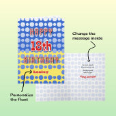 18e verjaardag voeg naam cirkels patroon toe kaart