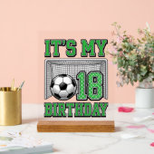 18e Verjaardag Voetbal Vintage Acryl Bord (Huwelijk)