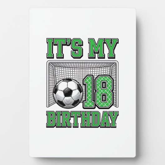 18e Verjaardag Voetbal Vintage Fotoplaat (voorkant)
