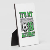 18e Verjaardag Voetbal Vintage Fotoplaat (Zijkant)