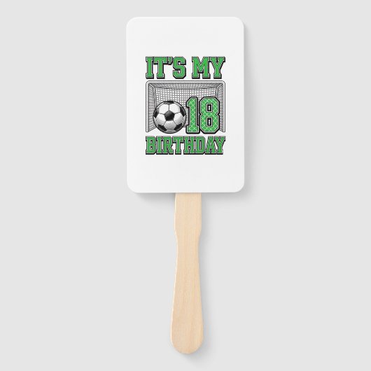 18e Verjaardag Voetbal Vintage Handwaaier (Voorkant)
