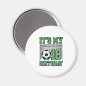 18e Verjaardag Voetbal Vintage Magneet (Voorkant / Achterkant)