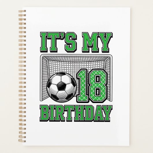 18e Verjaardag Voetbal Vintage Planner (Voorkant)
