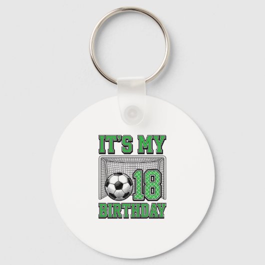 18e verjaardag Voetbal Vintage Sleutelhanger (Voorkant)