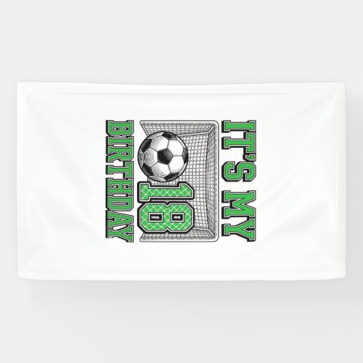 18e Verjaardag Voetbal Vintage Spandoek (Horizontaal)