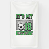 18e Verjaardag Voetbal Vintage Spandoek (Verticaal)