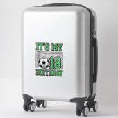 18e Verjaardag Voetbal Vintage Sticker (Koffer)