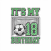 18e Verjaardag Voetbal Vintage Sticker (Voorkant)