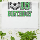 18e Verjaardag Voetbal Vintage Theedoek (Gevouwen)